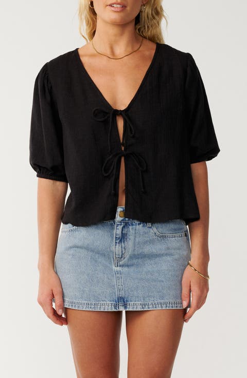 Vibe Surf Tie Front Top