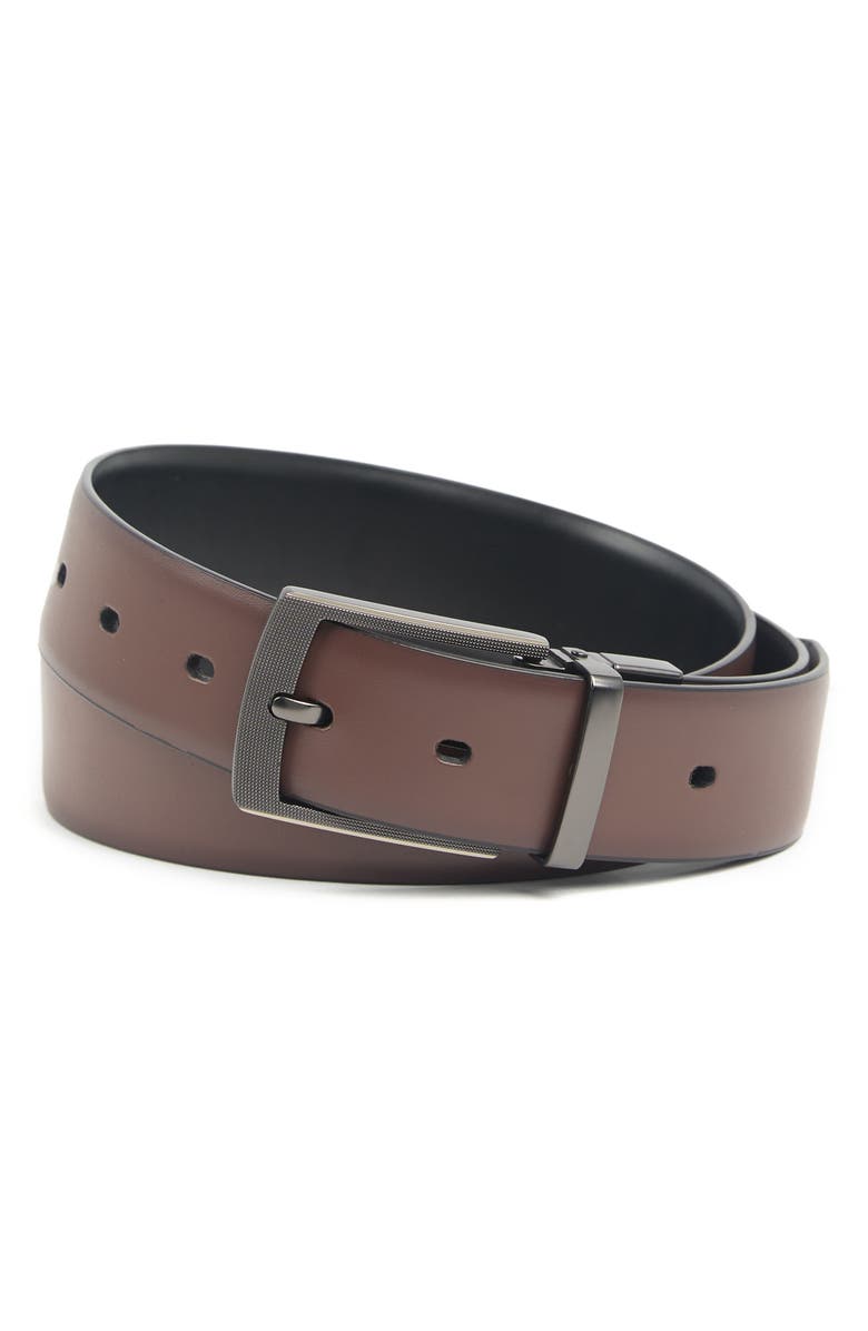 Original Penguin Cabernet Bonded Leather Belt, Main, color, 