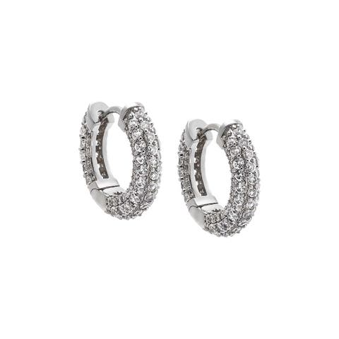 CZ Pave Mini Rounded Huggie Earring