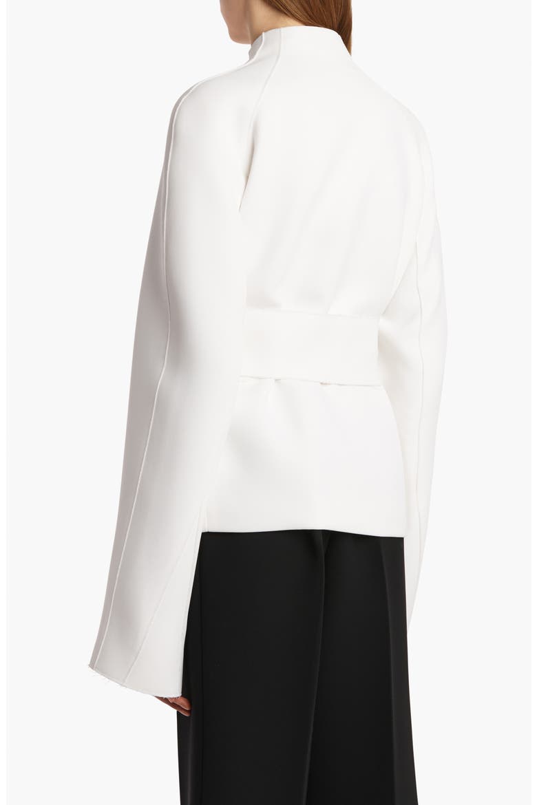 Edith Double Face Crepe Wrap Jacket, Alternate, color, CHALK
