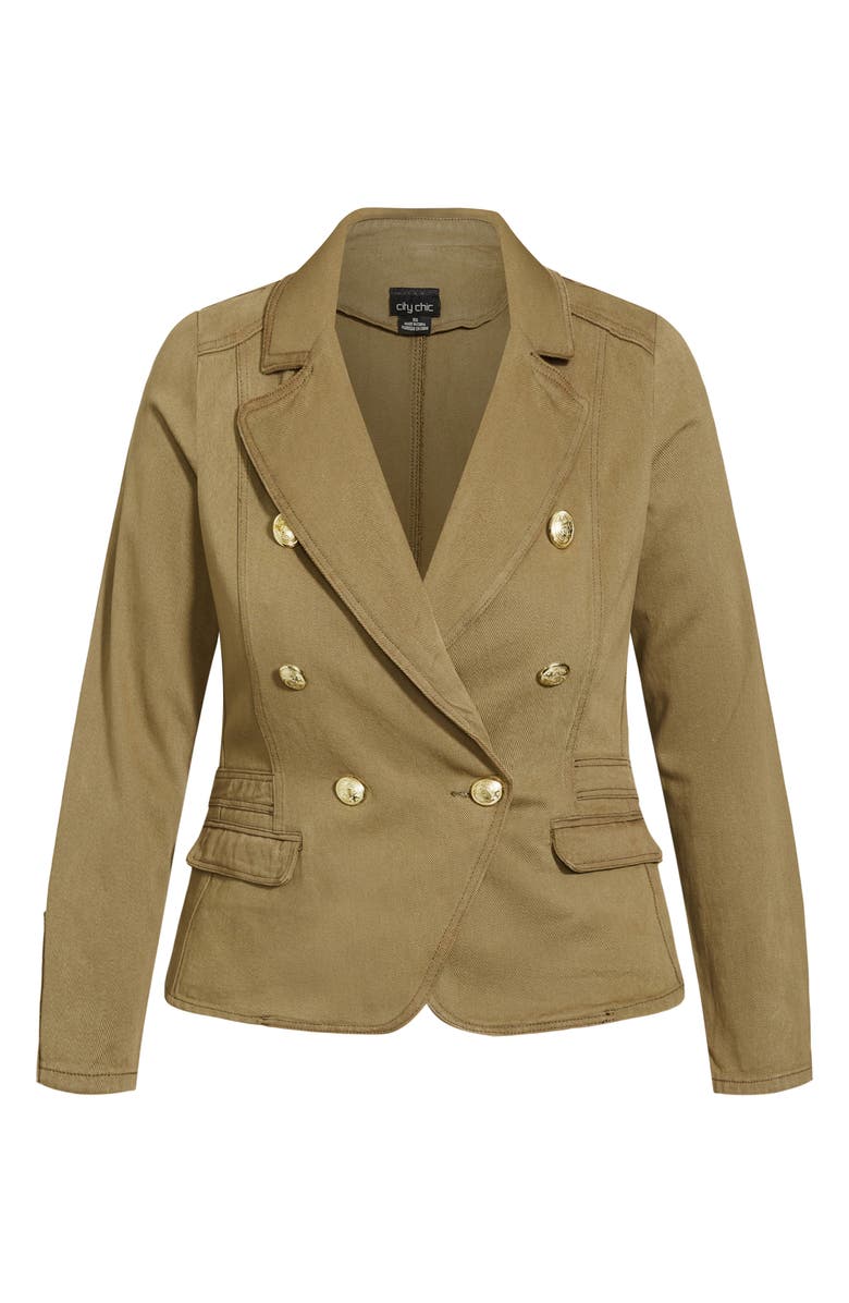 City Chic Harper Denim Blazer Jacket, Alternate, color,