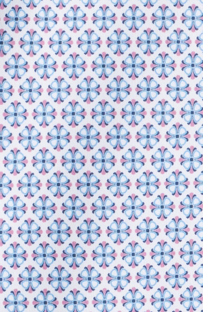 Stone Rose Trim Fit Techno Stretch Medallion Print Performance Button-Up Shirt, Alternate, color, 