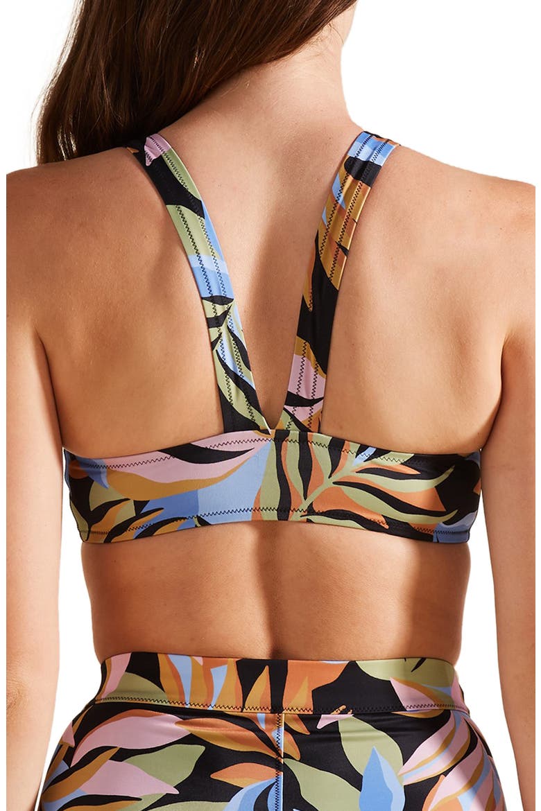 High Neck Floral Print Bikini Top, Alternate, color, MULTI