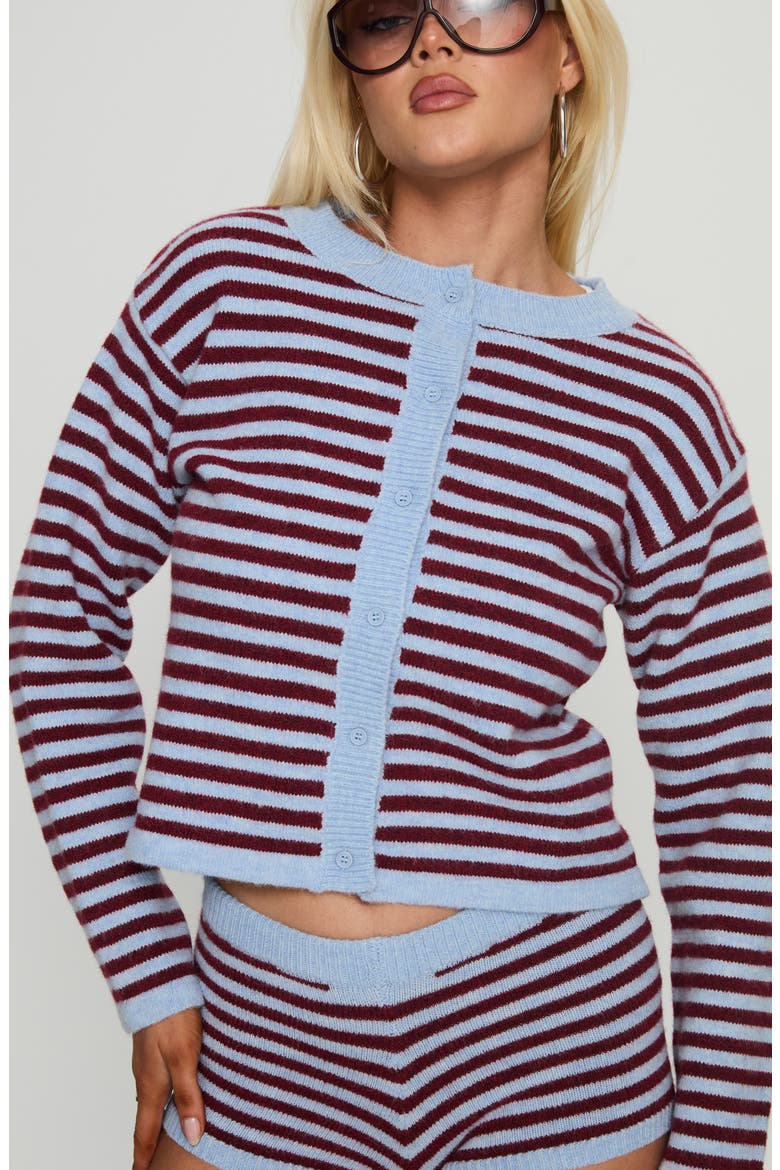 Kollens Striped Knit Cardigan, Alternate, color, BLUE MULTI