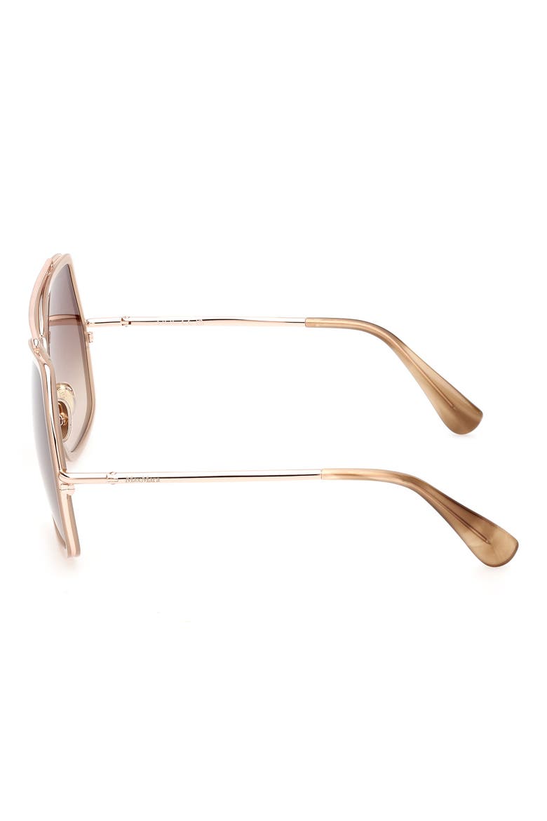 64mm Gradient Oversize Geometric Sunglasses, Alternate, color, BEIGE HORN / GRADIENT BROWN