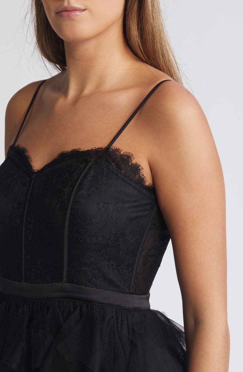 Chelsea28 Corset Lace & Tulle Gown, Alternate, color, 