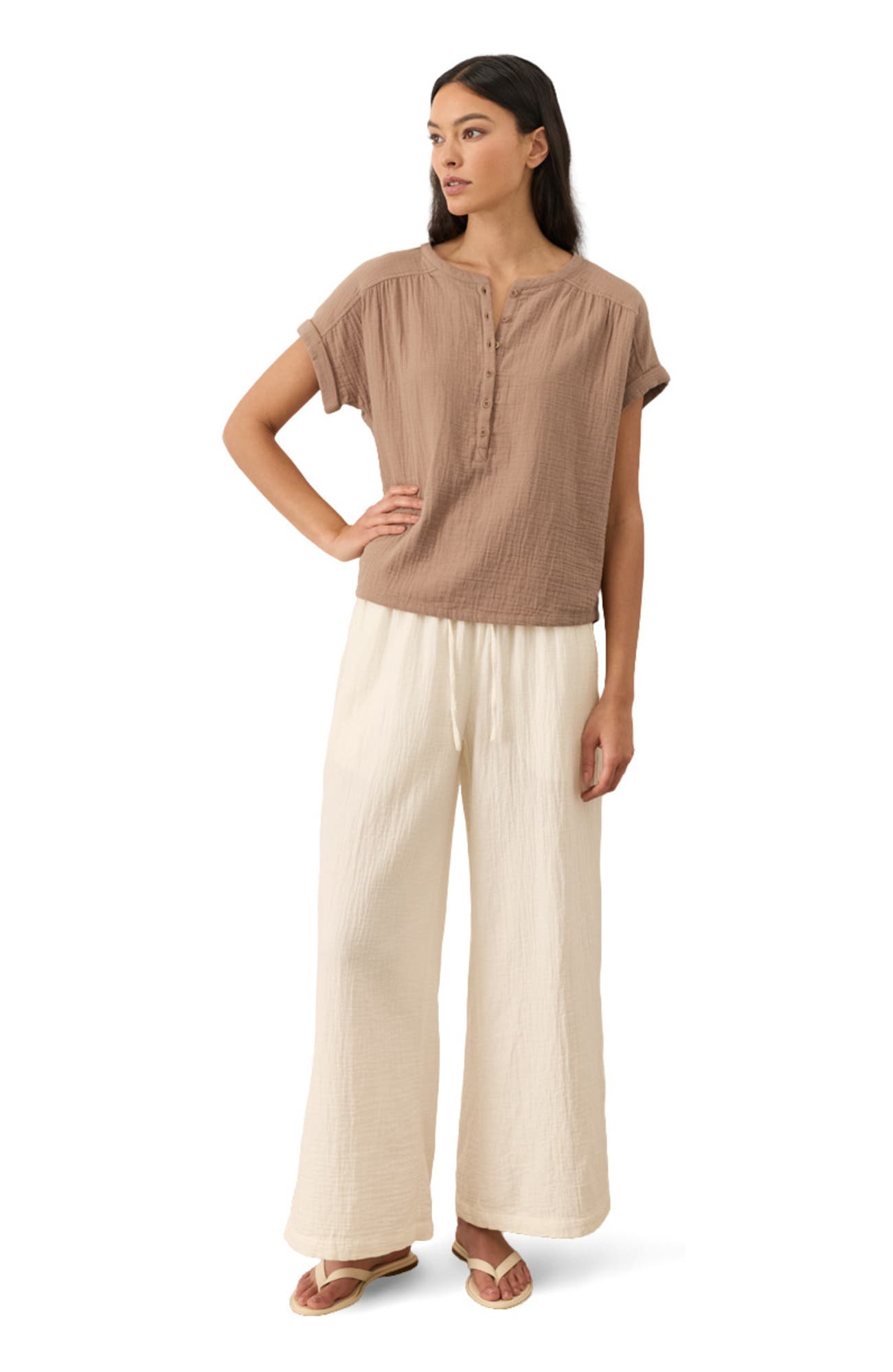 Organic Cotton Coastal Double Gauze Pants - image 3