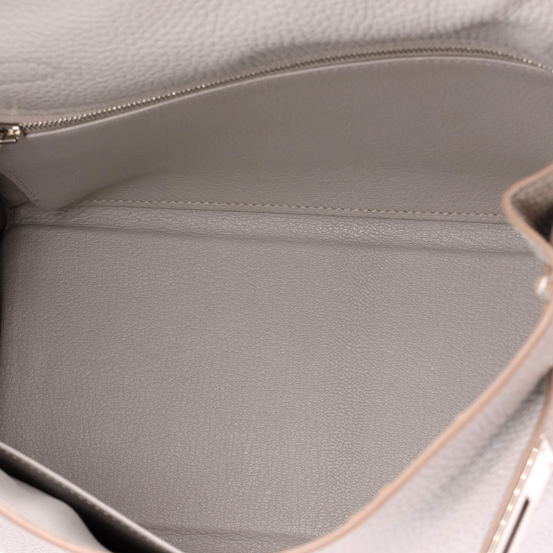 Pre-Owned Hermes Kelly Handbag Grey Clemence with Palladium Hardware 28, Alternate, color, Gris Perle