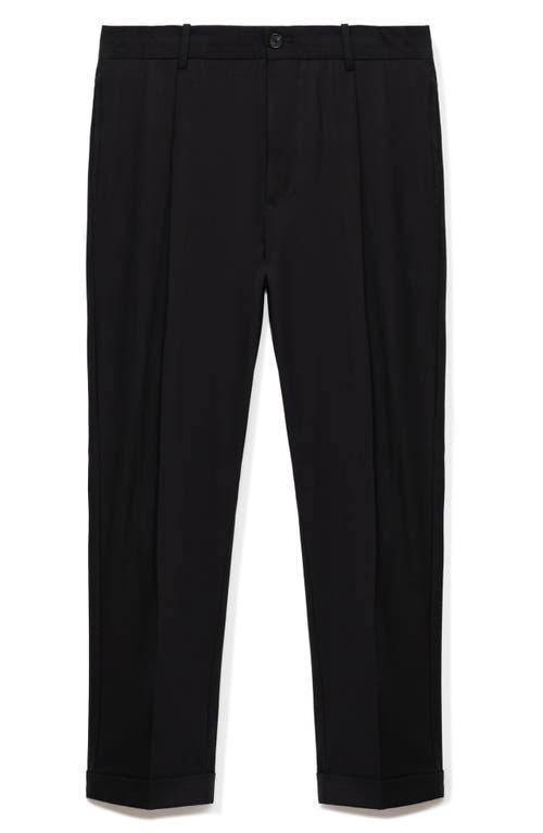 Mango Regular Fit Pleated Pants In Black