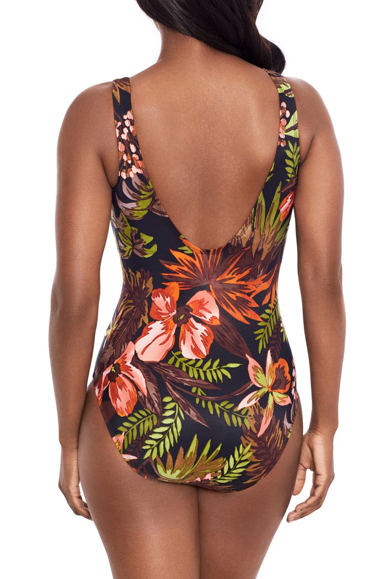 Botanico Crossover One-Piece Swimsuit, Alternate, color, BLACK MULTI