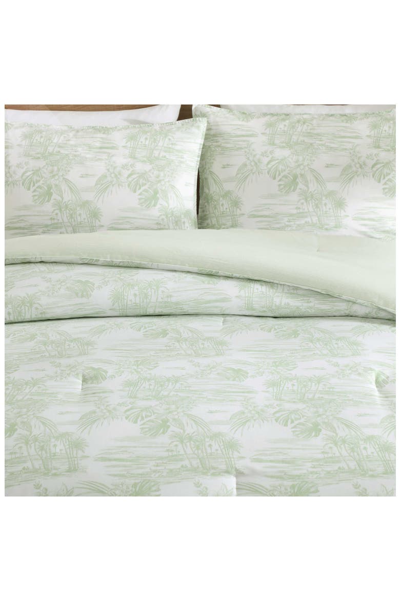 Beach Bluff Toile Cotton Comforter & Sham Set, Alternate, color, LIGHT GREEN