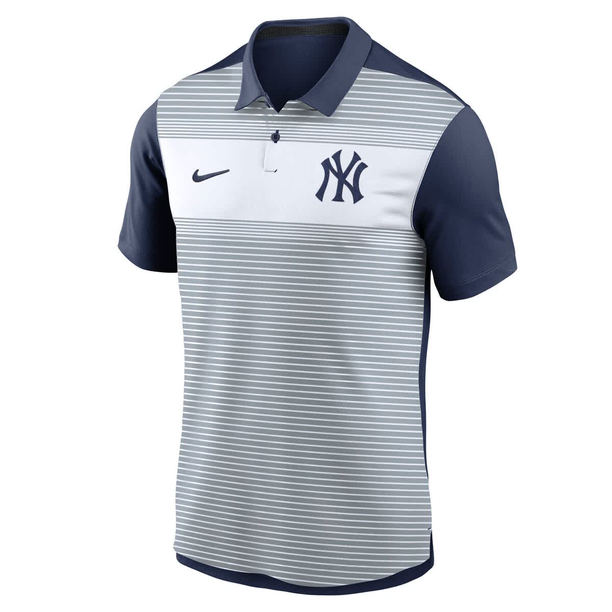 Men's Nike White/Navy New York Yankees Vapor Striped Performance Polo - image 2
