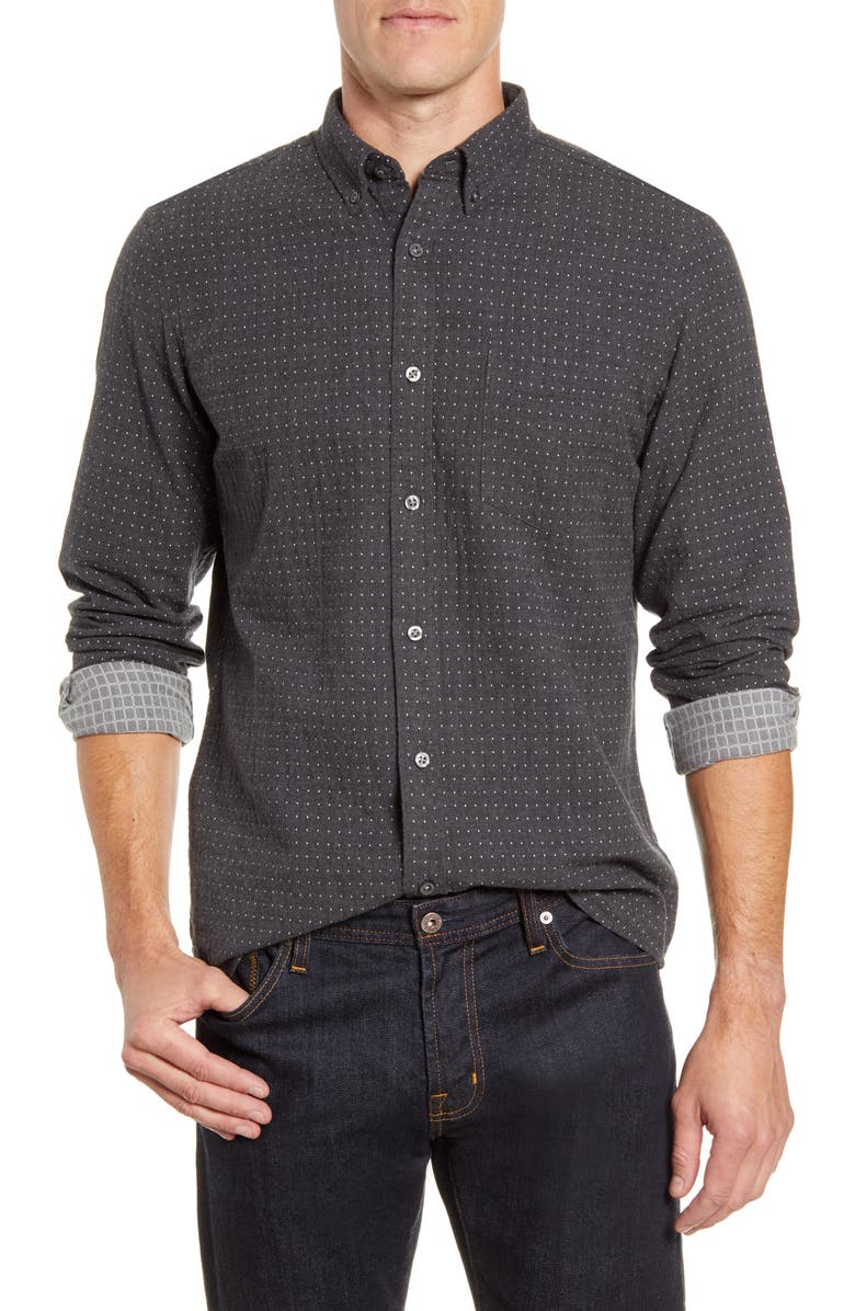 NORDSTROM MEN'S SHOP Trim Fit Button-Down Shirt, Main, color, 