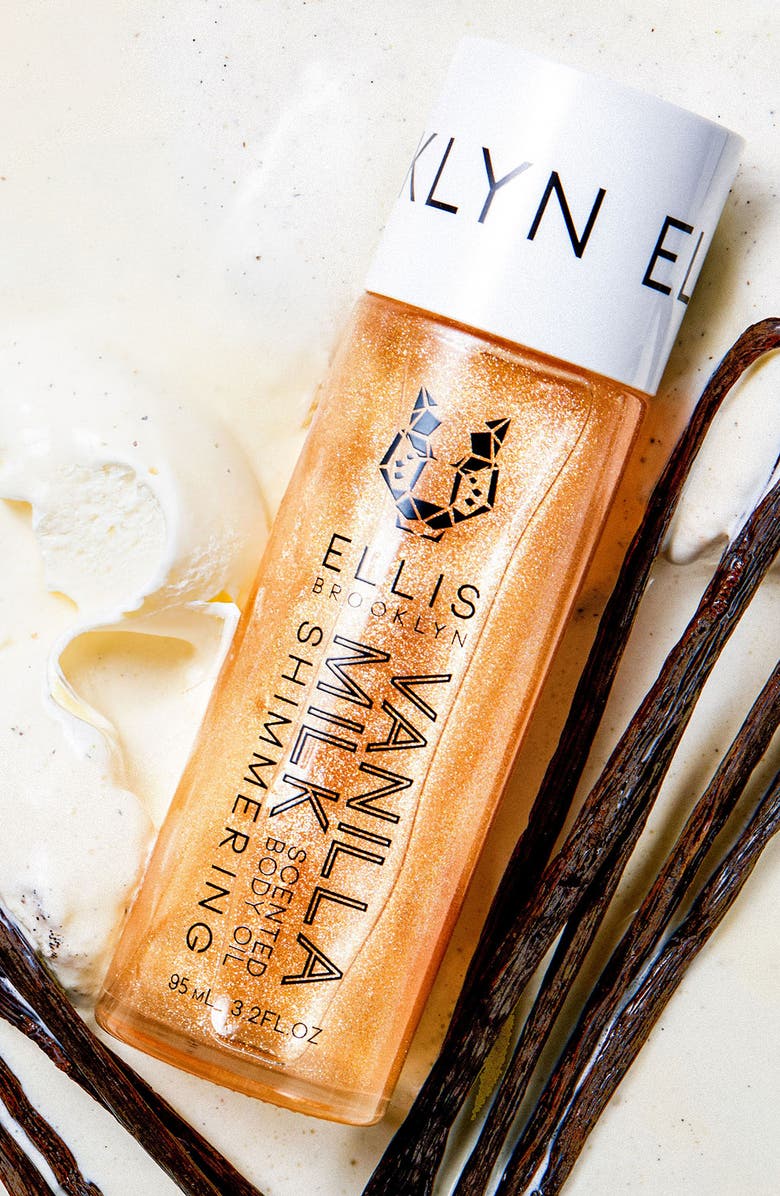 Ellis Brooklyn Vanilla Milk Shimmering Scented Body Oil, Alternate, color, 