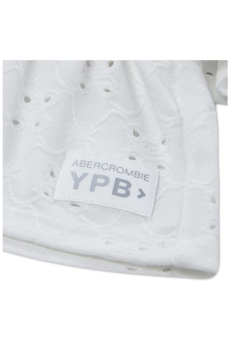 Kids' Active Eyelet One Shoulder Minidress with Built-In Shorts, Alternate, color, BRIGHT WHITE