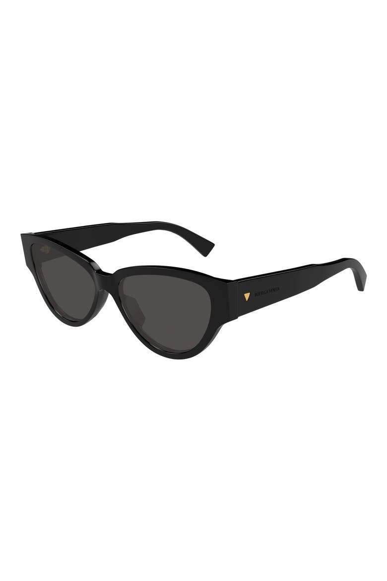56mm Cat Eye Sunglasses, Alternate, color, BLACK