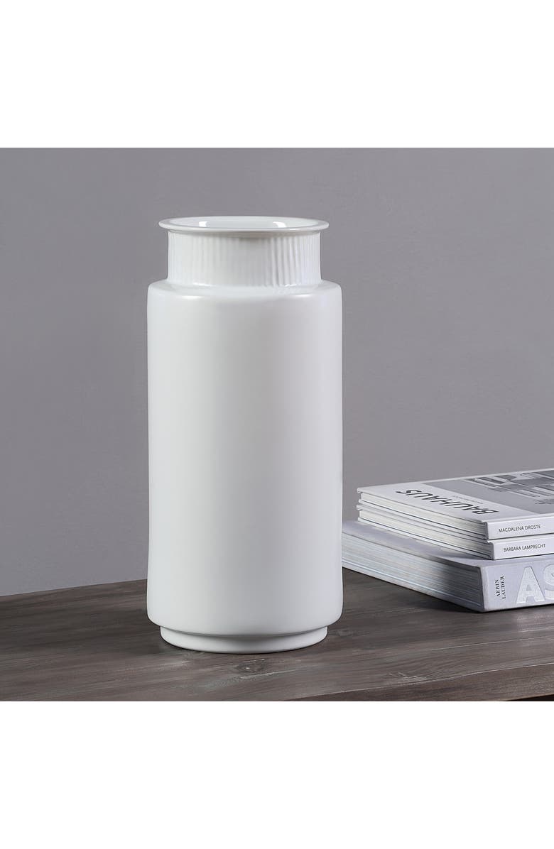 Renwil Zena Glazed Porcelain Vase, Alternate, color, Glazed Matte Off-White Finish