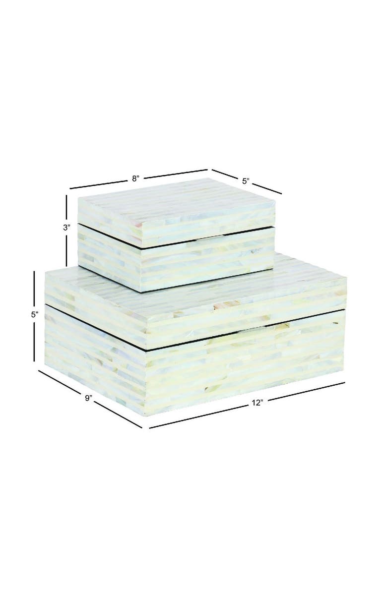 WILLOW ROW White Coastal Box - Set of 2, Main, color, White