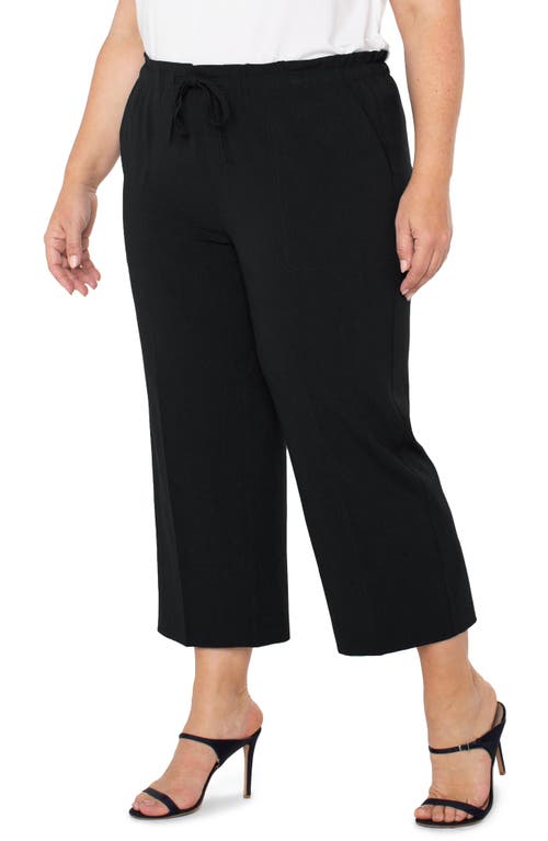Liverpool Los Angeles Plus Size Crop High-rise Cargo Pants In Black