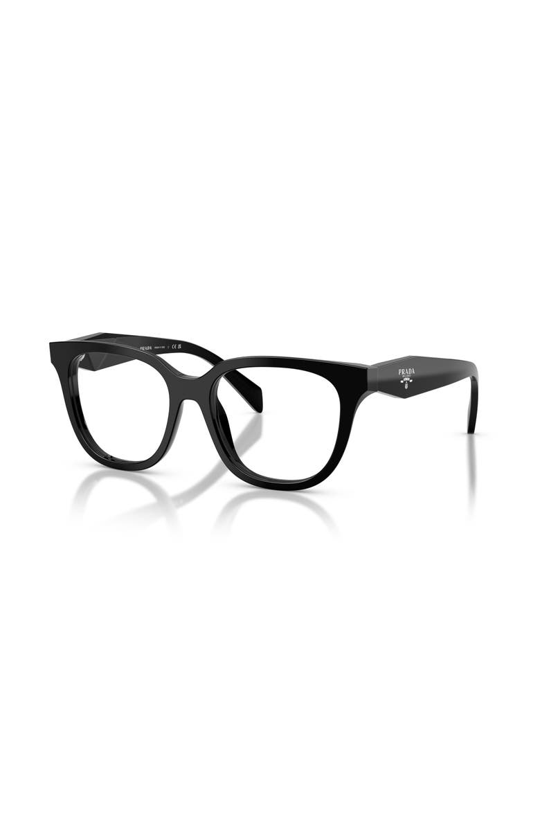 Prada 51mm Butterfly optical glasses, Main, color, Black