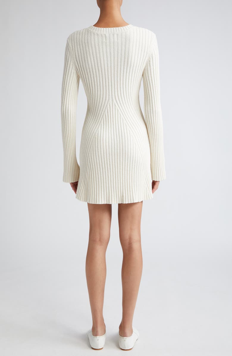 LOULOU DE SAISON Amalia Long Sleeve Cotton & Silk Blend Rib Sweater Dress, Alternate, color,