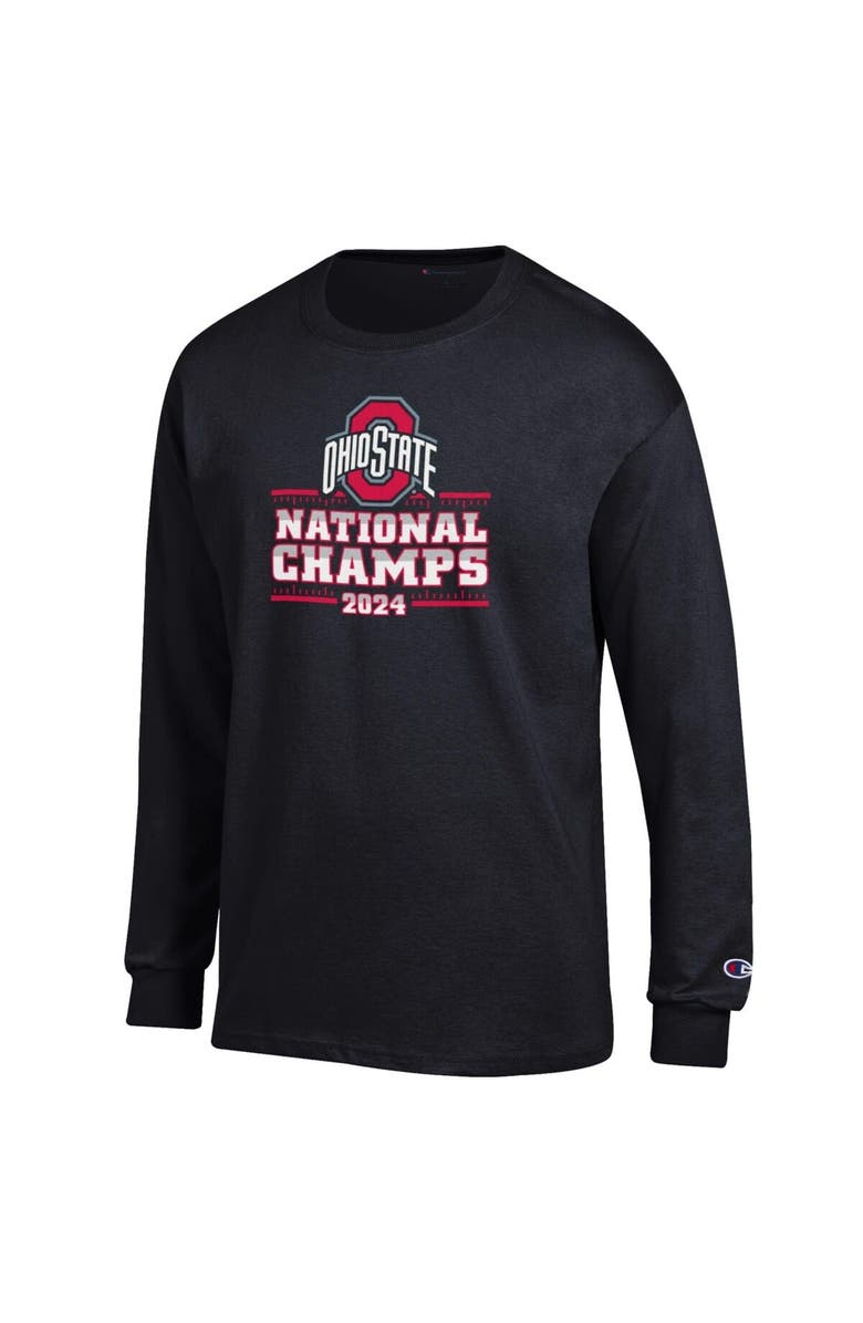 Champion Men's Champion Black Ohio State Buckeyes College Football Playoff 2024 National Champions Long Sleeve T-Shirt, Alternate, color, 