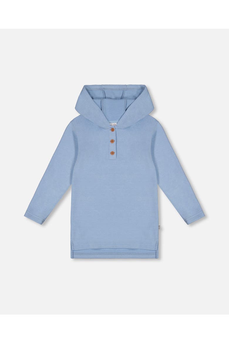 Girl's Hooded Rib Tunic Light Blue, Main, color, Air Blue