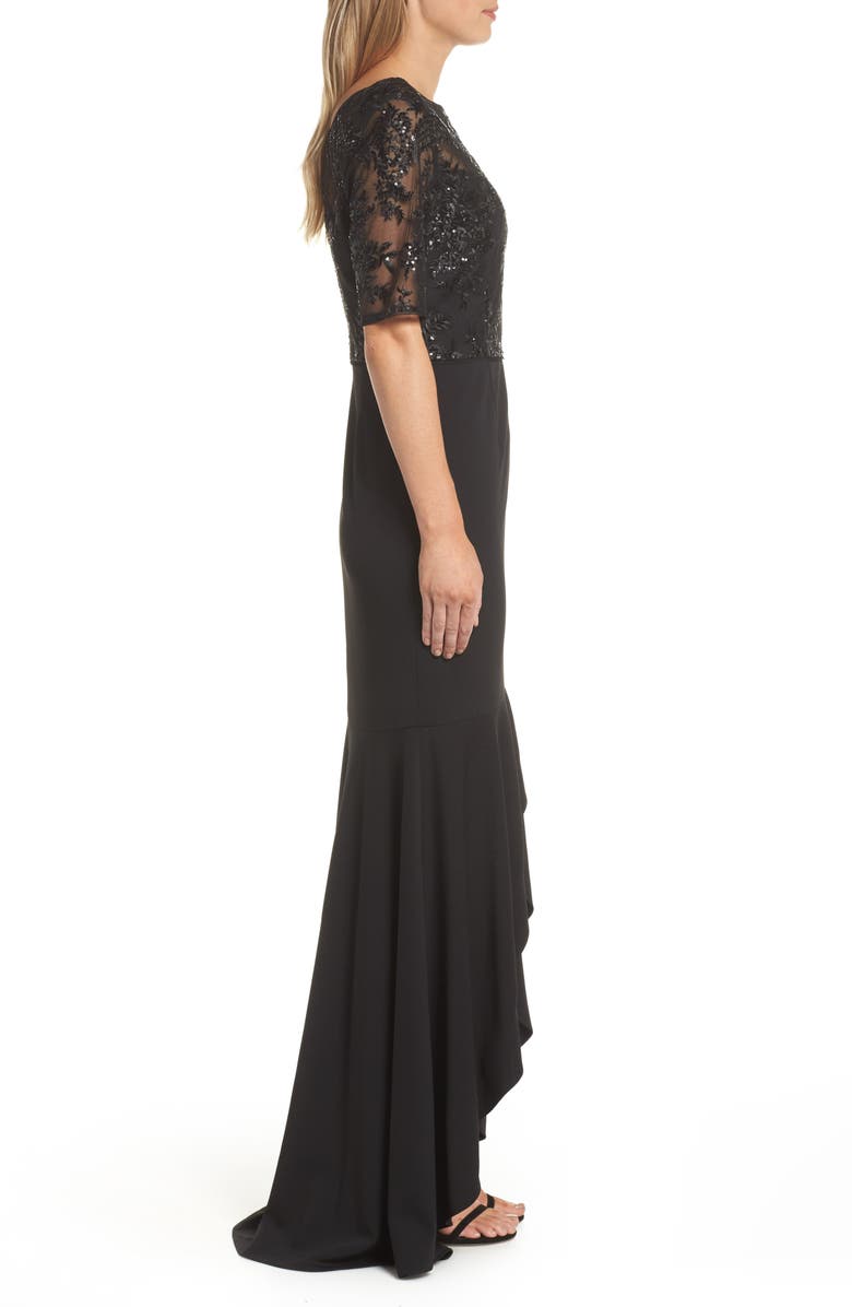 Adrianna Papell Sequin High/Low Gown, Alternate, color, 