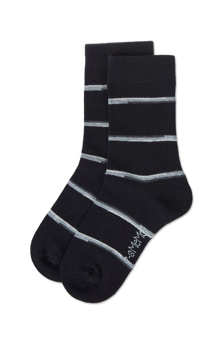 MeMoi Spacedye Stripe Crew Sock, Alternate, color, Black