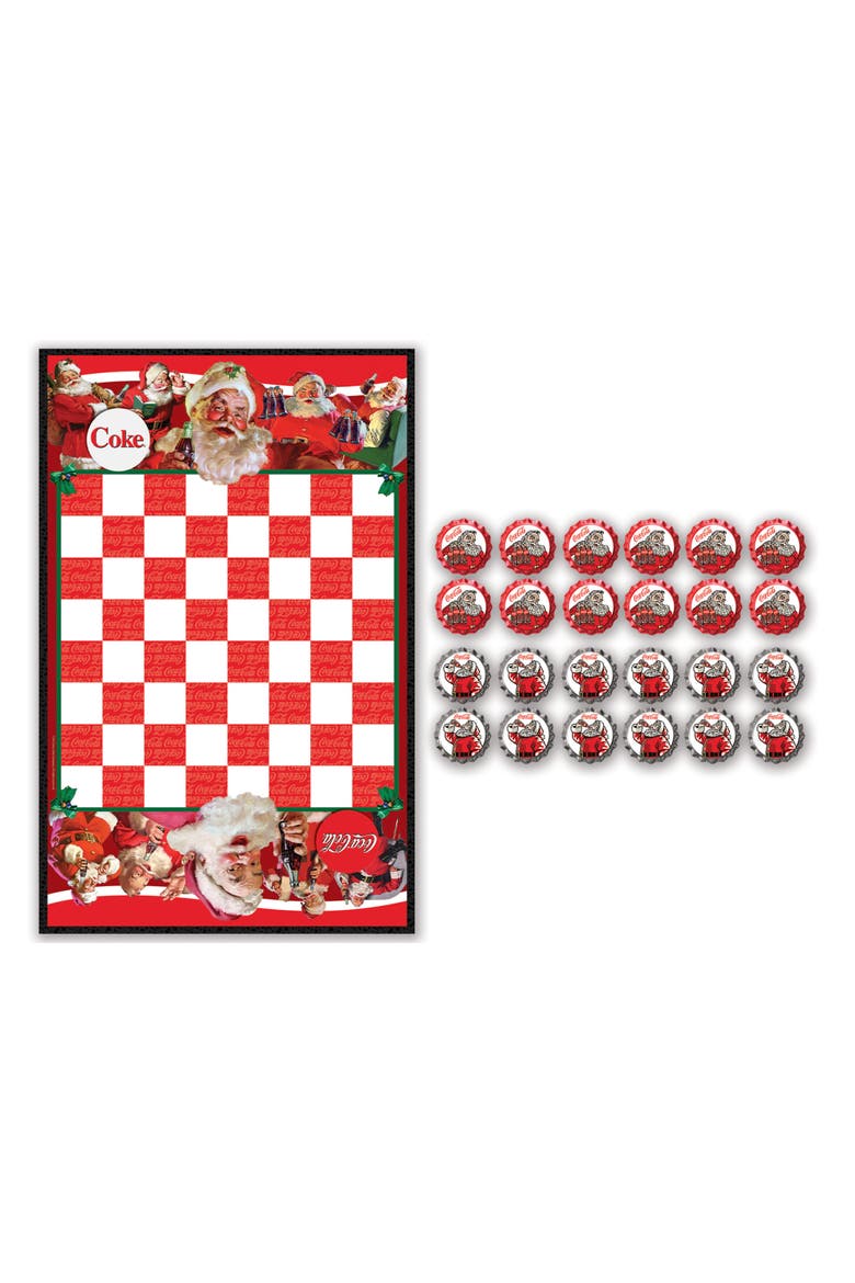 Coca-Cola Holiday Checkers Board Game, Alternate, color, Multicolor