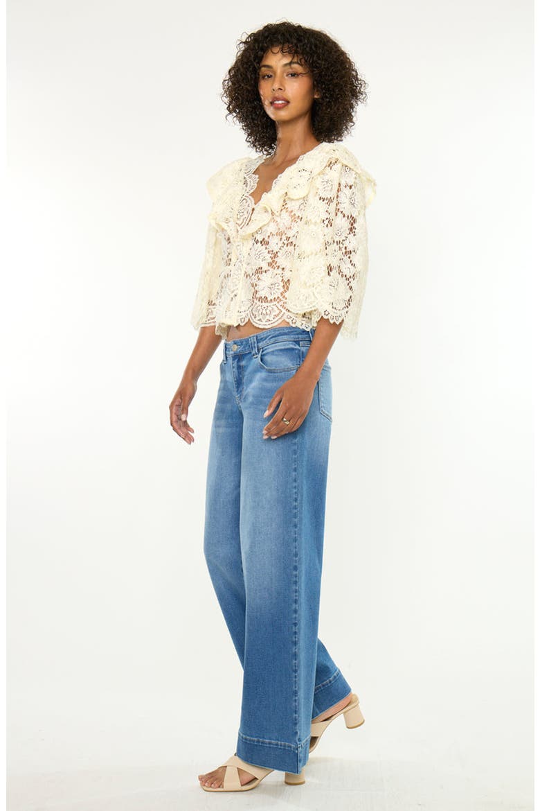 Terri Essentials Low Rise Wide Jeans, Alternate, color, Medium Dark