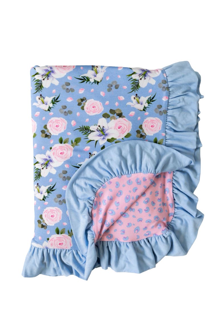 Lillian Ruffle Toddler Blanket, Main, color, Blue
