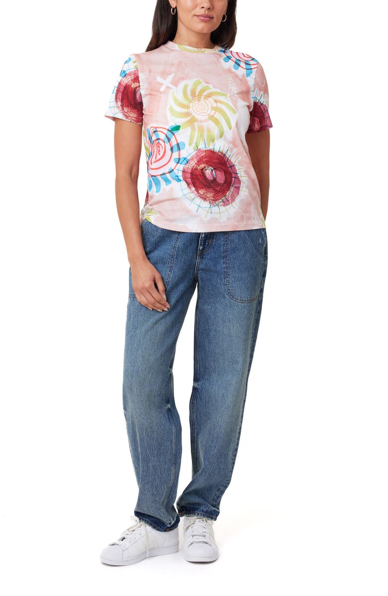 Scotch & Soda Sketch Cotton Graphic T-Shirt, Alternate, color, Abstract Sun Pink