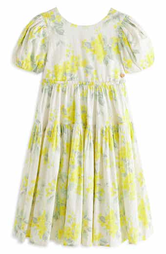 Apple Blossom Print Seersucker Dress