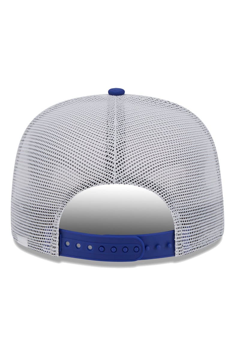 Men's New Era Blue New York Knicks Court Sport Speckle 9FIFTY Snapback Hat, Alternate, color, Blue