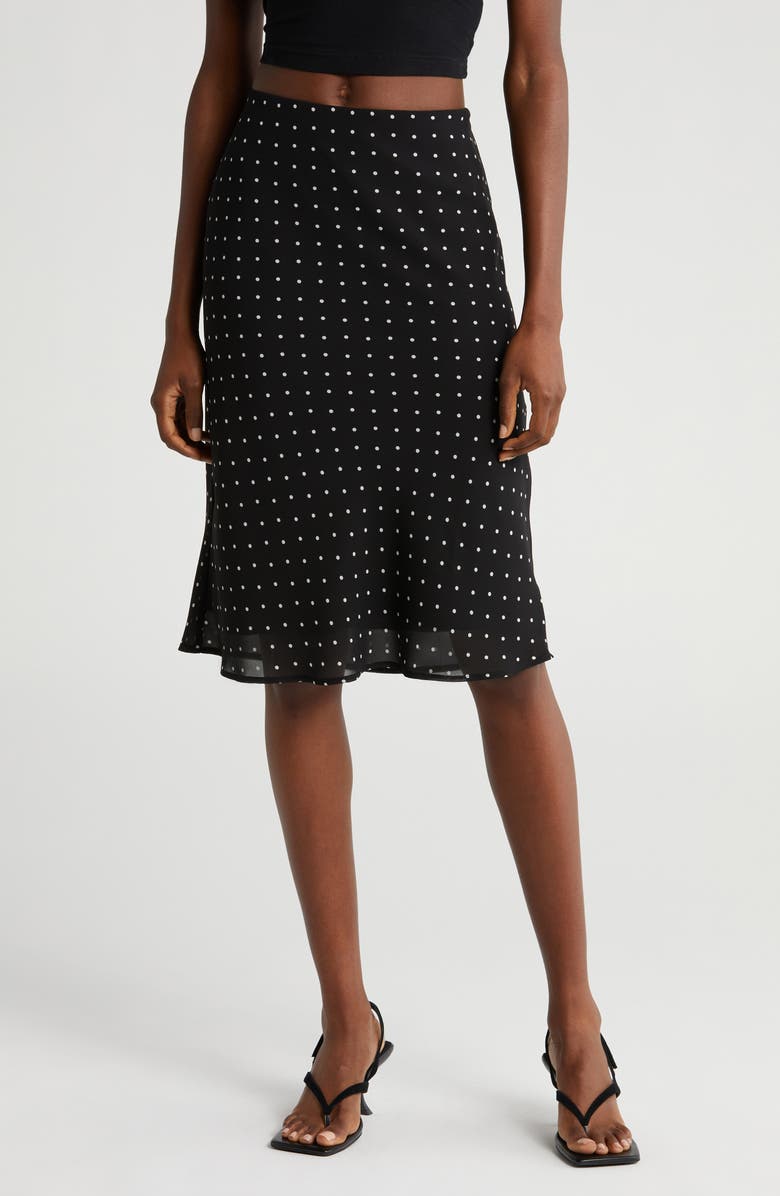 WAYF Anita Polka Dot Skirt, Main, color, 
