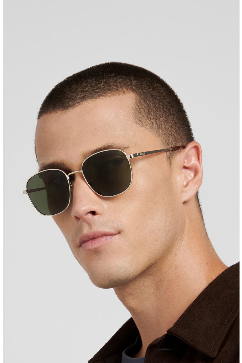 53mm Square Sunglasses, Alternate, color, LIGHT GOLD/ GREEN