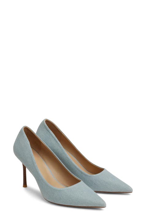 Denim Pointed Toe Pump (Women)