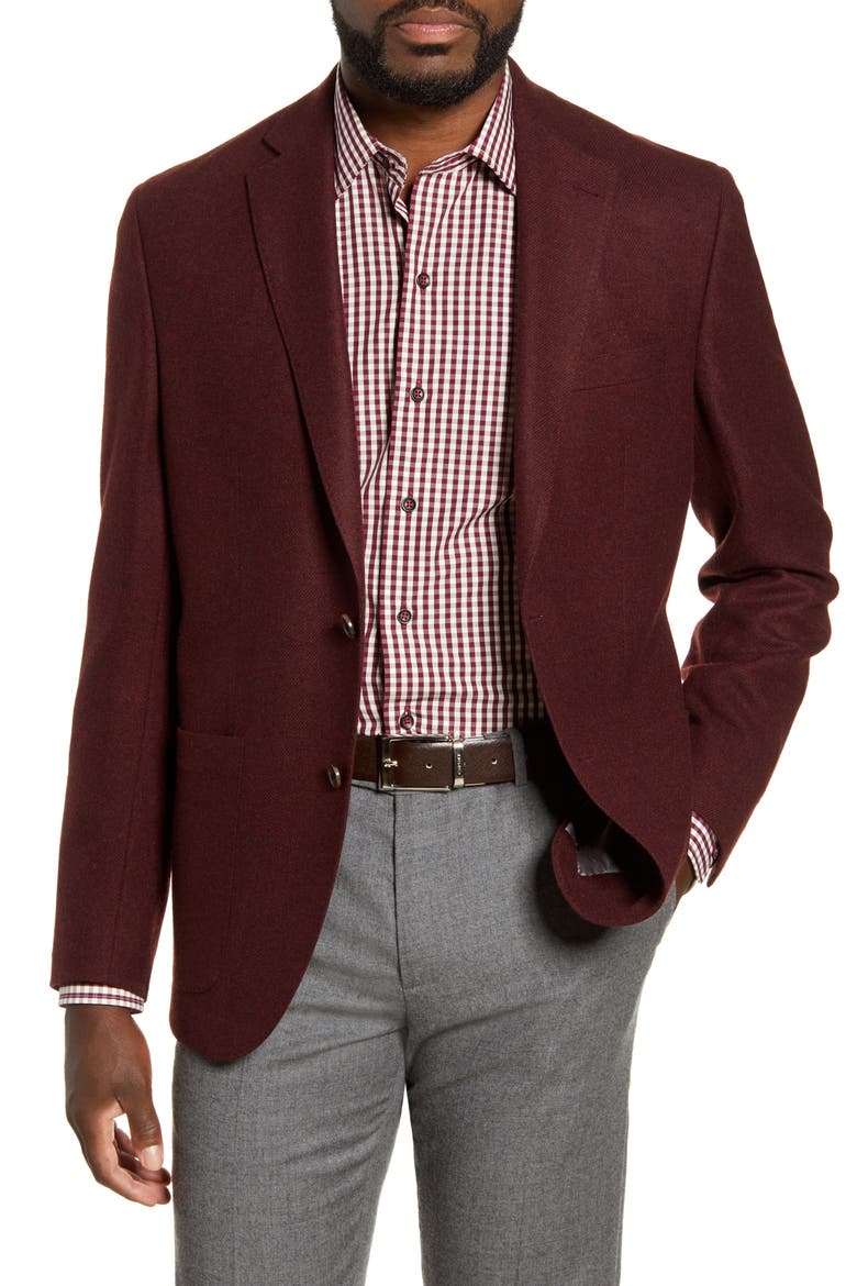 Aiden Classic Fit Solid Wool Sport Coat, Main, color, MERLOT