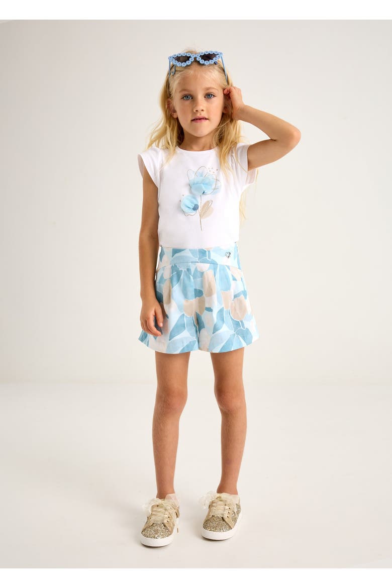 Floral Detail T-Shirt, Alternate, color, Ivory