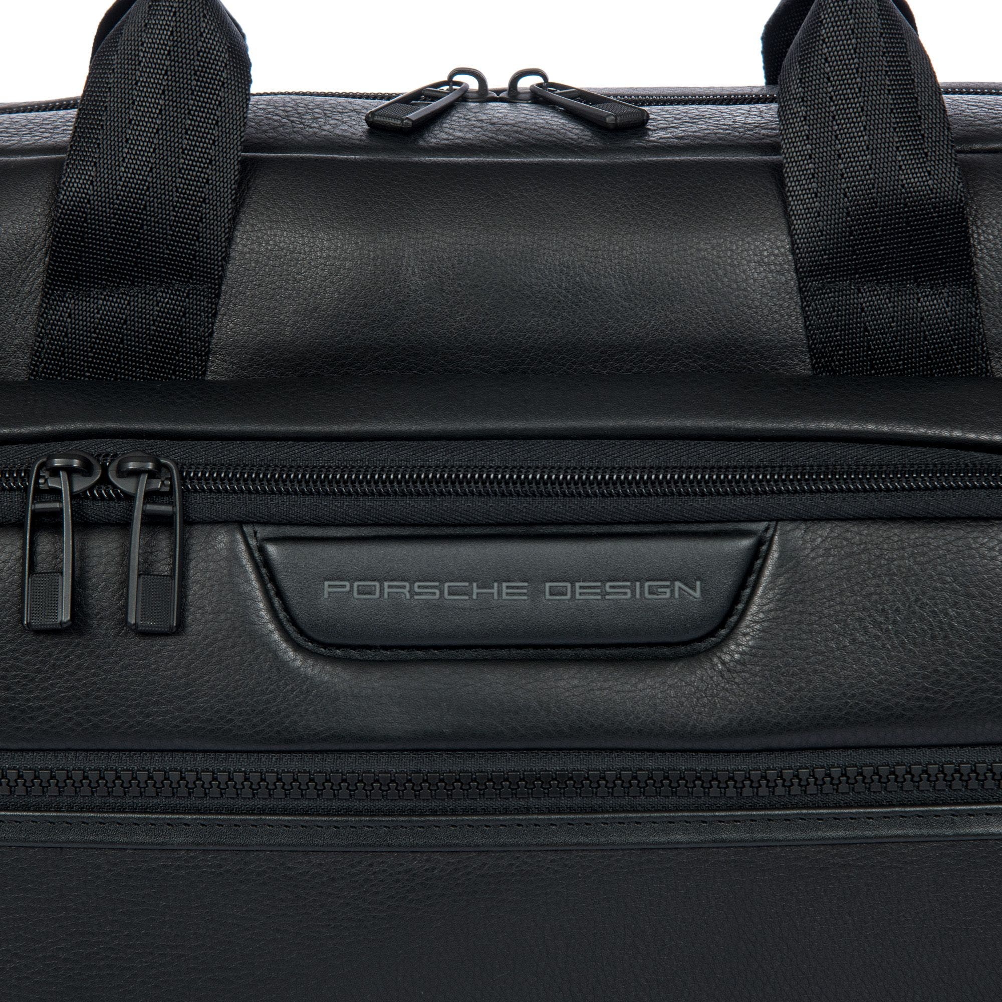 Porsche Design by Bric's Roadster Leather EVO Briefcase, Alternate, color, Black