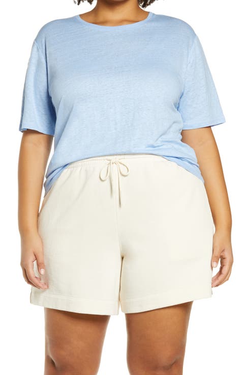 Relaxed Linen Crewneck T-Shirt (Plus Size)