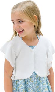 Hope & Henry Girls' Ruffle Sleeve Sweater Vest, Kids