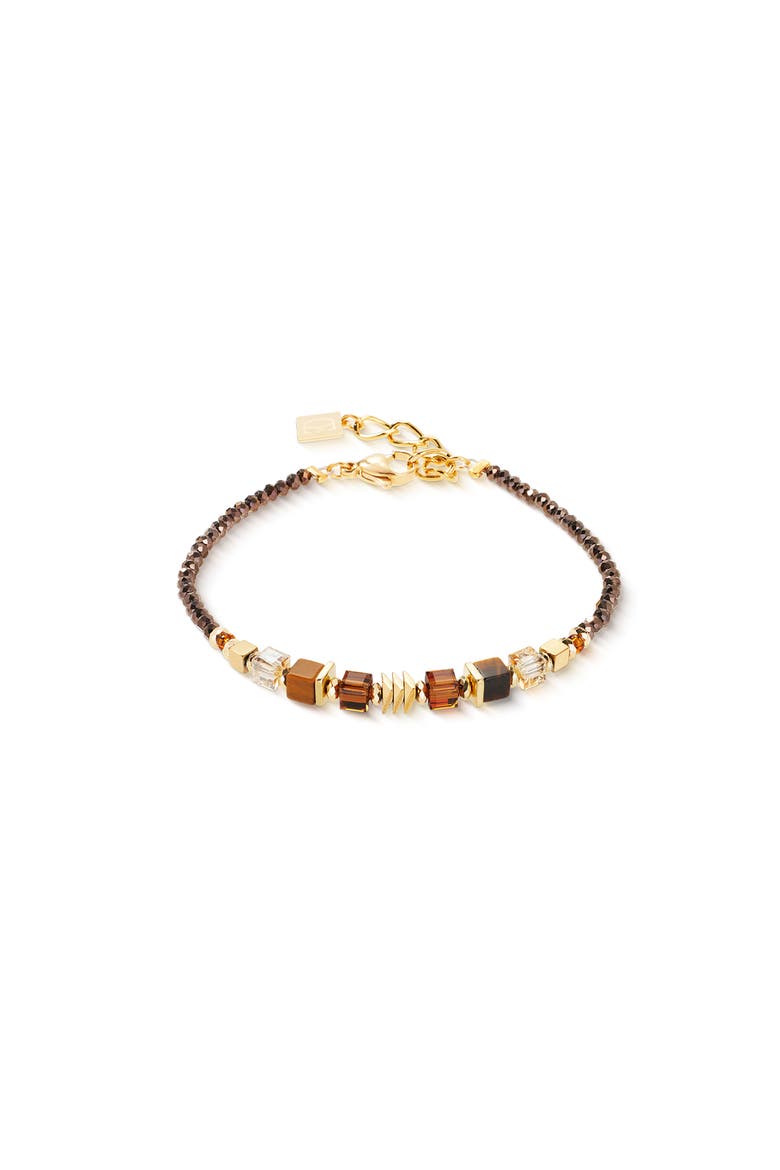 Wave Cube Flow Gold Bracelet, Main, color, Brown