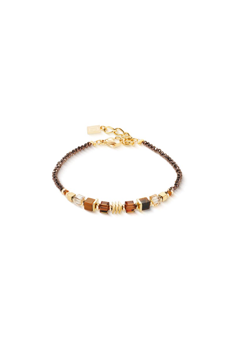 COEUR DE LION Wave Cube Flow Gold Bracelet, Main, color, Brown
