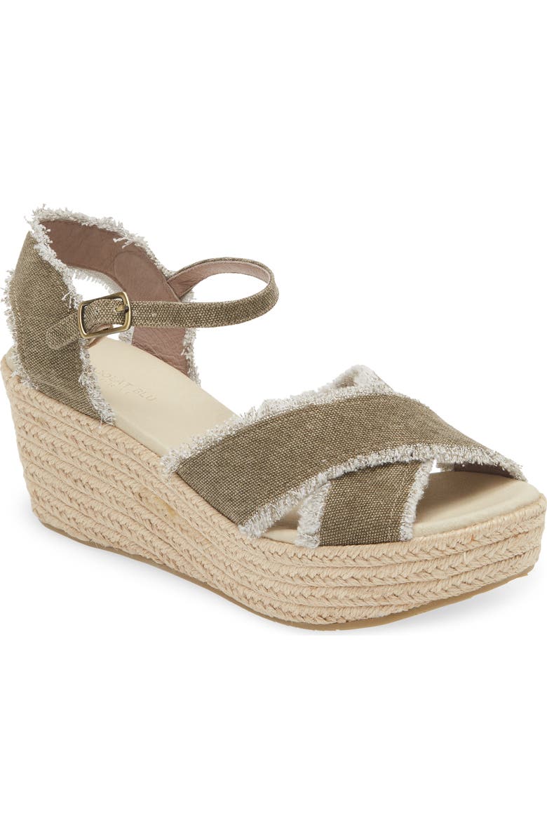 Chocolat Blu Wedge Espadrille Sandal, Main, color, Army Linen
