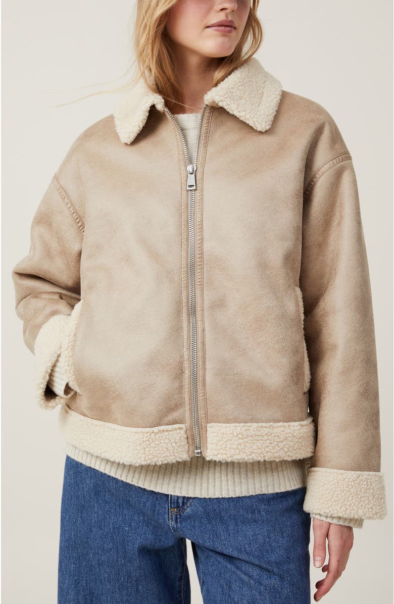 Cotton On Dakota Faux Leather Jacket, Main, color, 