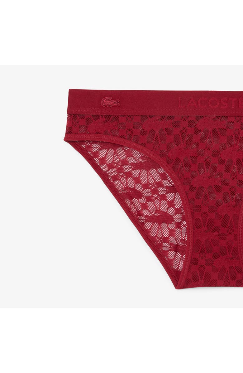 Lacoste Lace Bikini Briefs, Alternate, color, Bordeaux