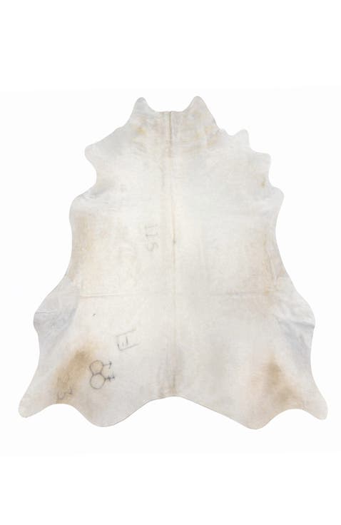 Eco Hide Madeleine Sand  and White Cowhide Rug  8'7" × 6'9"