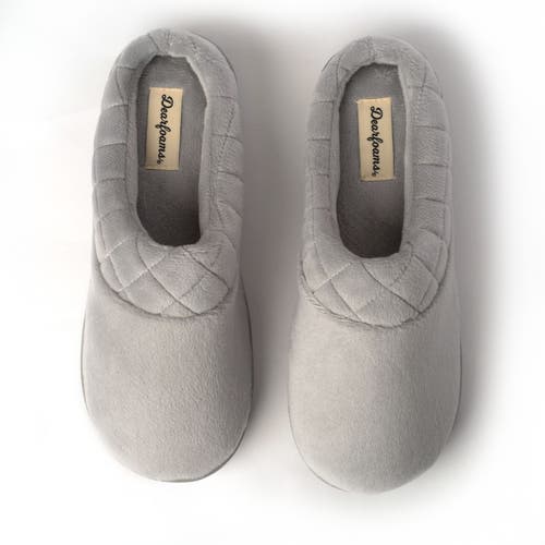 Dearfoams Darcy Quilted Cuff Velour Clog Slipper In Sleet
